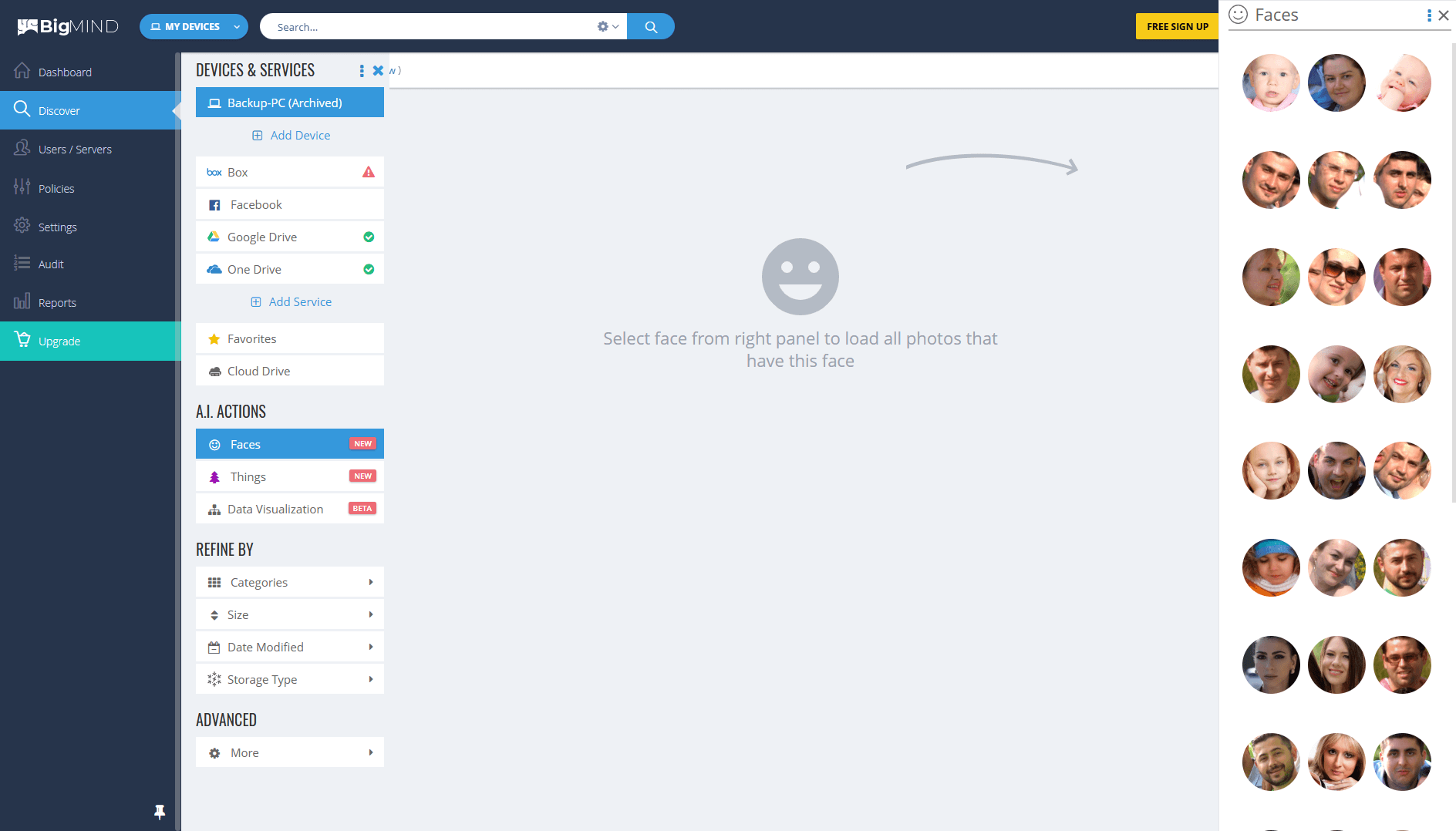 BigMIND Facial Recognition - Automatically detect and organize photos by faces