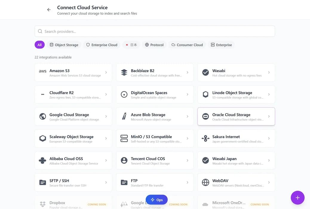 BigMIND Cloud Service Integration — Connect and back up any cloud provider