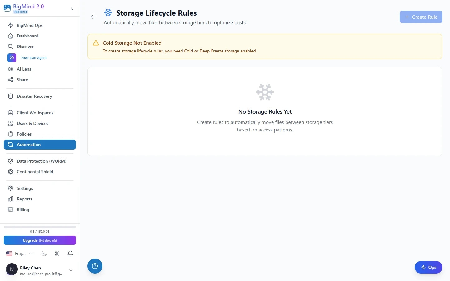 Exclusion rules and storage savings — skip build artifacts, caches, and system junk