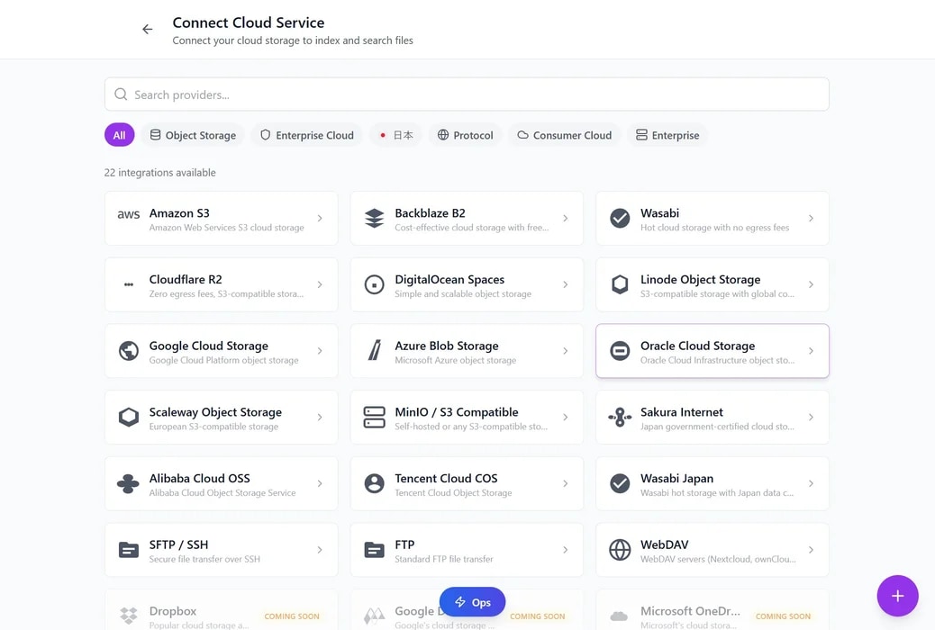 BigMind Resilience cloud-services integration — connect and back up any cloud provider