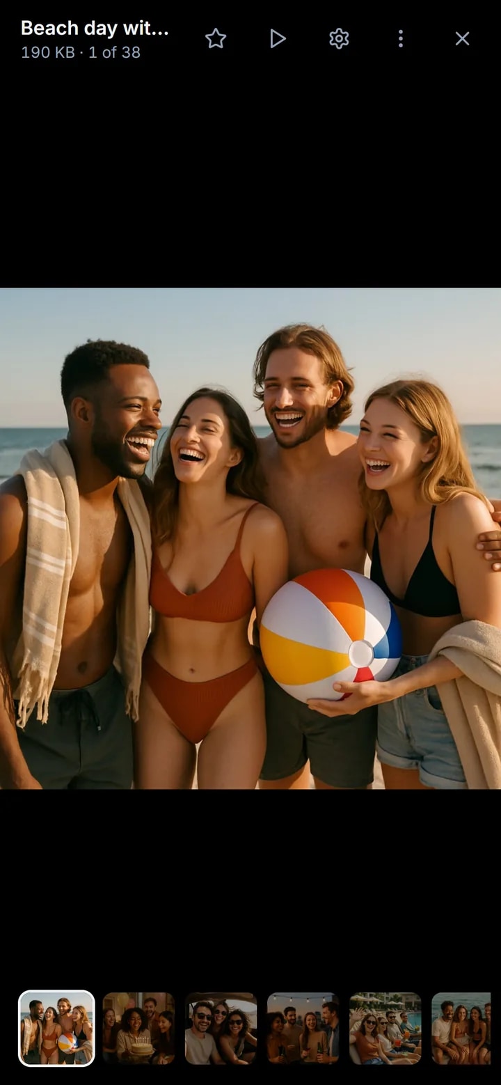 A photo of friends on the beach open full screen in Nygma