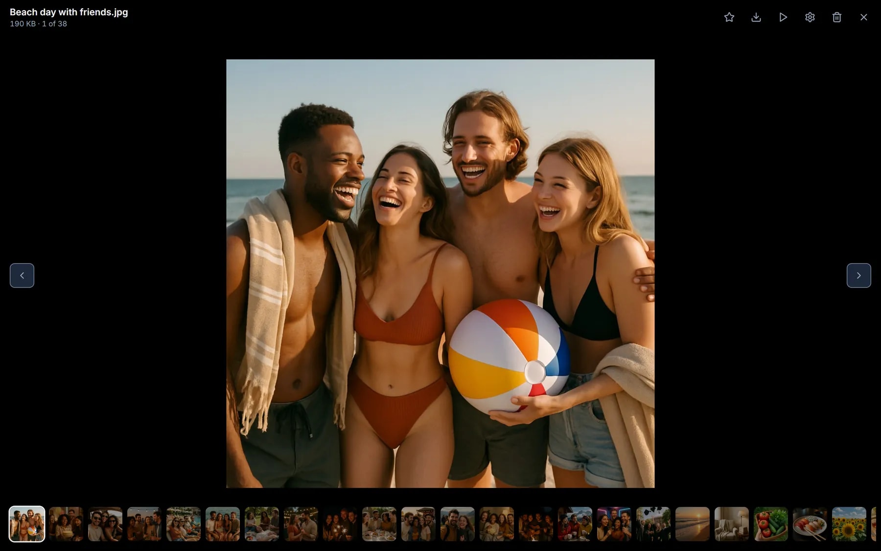 A photo of friends on the beach open full screen in Nygma